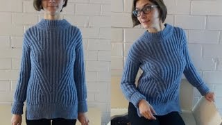 Свитер АНГЛИЙСКОЙ РЕЗИНКОЙ. Убавки, прибавки, эластичный край.