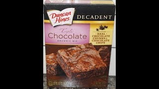 Duncan Hines Decadent Triple Chocolate Brownie Mix Preparation & Review