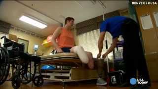Double amputee welcomes new legs, plans to walk again
