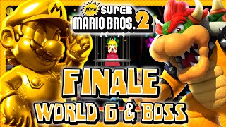New Super Mario Bros 2 3DS - FINALE - World 6 & Final Boss (2/2) (2 Player) 100%