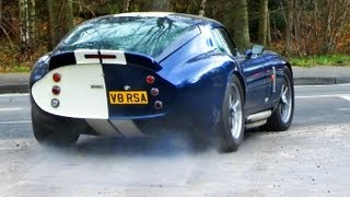 Shelby Daytona Cobra revs, wheelspins and slides! [HD]