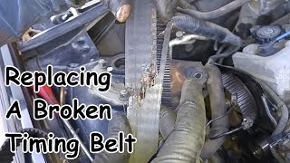 Broken Timing Belt Replacement - Toyota I4 5SFE Engine
