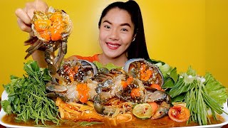 กินตำปูไข่ดองเผ็ดๆนัวๆ ไข่เยิ้มๆ กัดมะระขี้นก แกล้มผักสด แซ่บอิหลีเด้อ Mukbang: อิหล่าพากิน