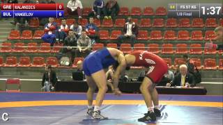 1/8 FS - 57 kg: Georgi VANGELOV (BUL) df. Theoharis KALANIDIS (GRE) by TF, 10-0