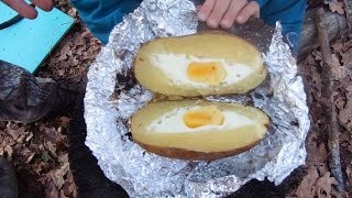 Запеченная картошка с яйцом на костре Поддубные