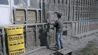 Влажное нанесение Эковаты тюменской выдувной установкой
