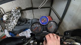 Установка и подключение тахометра на мотоцикл Bajaj Boxer. Тест и езда по снегу.