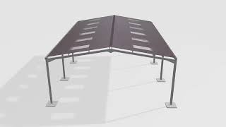 Steel Frame construction 3D animation