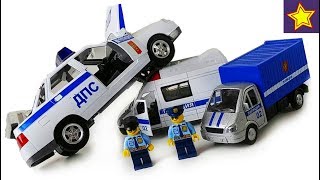 Полицейская машинка поймала грабителей банка Видео для детей Police car toys video
