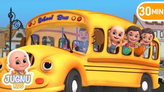 The Wheels On The Bus | we are driving in the car | Jugnu Kids Nursery Rhymes and Baby songs