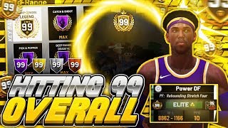 FIRST 99 OVERALL REBOUNDING STRETCH REACTION! LEGEND BADGE UNLOCKED! BEST 99 BUILD IN NBA 2K19