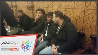 نجوم مسرح مصر وشريف منير فى عزاء والدة مصطفي خاطر