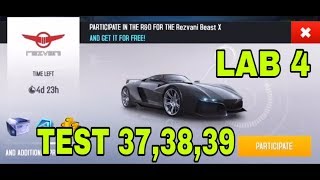 Asphalt 8 R&D Test 37,38,39 lab 4 Rezvani Beast X