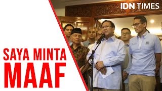 [BREAKING] Prabowo Minta Maaf Karena Ratna Sarumpaet Berbohong
