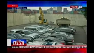 Filippine, auto di lusso distrutte con la ruspa: linea dura di Duterte contro il contrabbando