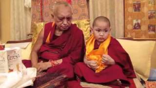 Lama Zopa Rinpoche and Tenzin Phuntsok Rinpoche in Kopan