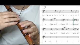 D key dizi flute practice in D finger chart  with staff  and number notation(Dizi model:A003)