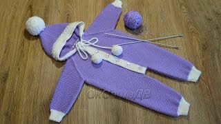 Комбинезон спицами (размер/рост 68-74, на 6-9месяцев). Knitted jumpsuit baby.