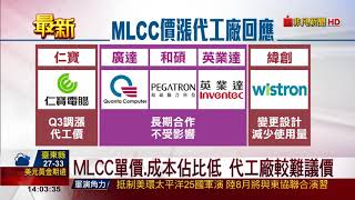 【非凡新聞】被動元件缺貨效應擴!組裝廠代工費喊漲