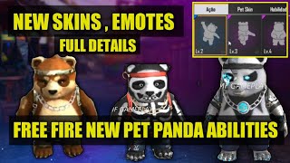free fire new panda Pet New Skins , Emotes ,Full details