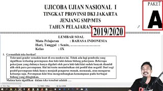 prediksi UNBK SMP 2020 PEMBAHASAN UCUN DKI  2020 BAHASA INDONESIA SMP TAHAP 1 PAKET A
