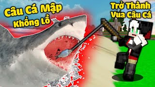 REDHOOD THỬ THÁCH 24 GIỜ LÀM VUA CÂU CÁ TRONG MINECRAFT*REDHOOD VÀ MỀU CÂU ĐƯỢC CÁ MẬP KHỔNG LỒ