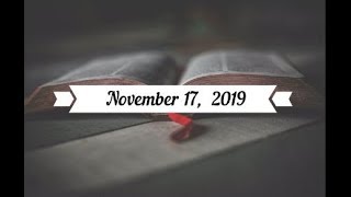 Daily Gospel Reading. November 17, 2019