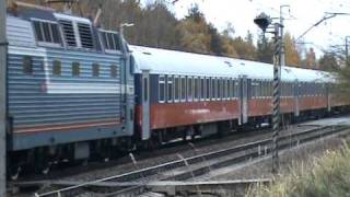 Электровоз ЧС7-021 с поездом №9 Москва-Варшава