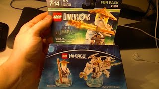 LEGO DIMENSIONS NINJAGO SENSEI WU and FLYING WHITE DRAGON UNBOXING and BUILD