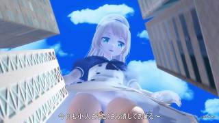 [MMD giantess 巨大娘] 襲い掛かる巨大娘(台詞付き)/giantess attack(with subtitle)
