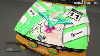 GTA 5 Online Princess Robot Bubblegum "Shiny Wasabi Kitty" anime car Grand Theft Auto V on Xbox.  痛車