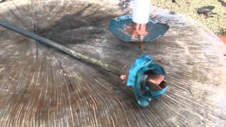 Patina copper rose and candle holder