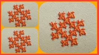 Hand Embroidery Kutch Work Design In Telugu||Sindi Embroidery stitch||Gujrati Embroidery-21