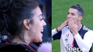 Cristiano Ronaldo in match vs Fiorentina attend Georgina Rodriguez