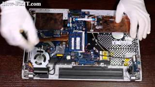 Samsung NP-Q530 disassembly and power cable replacement, разборка и замена гнезда питания ноутбука