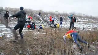 Russian football hooligans fights - young Aliens Spartak vs young Zenit