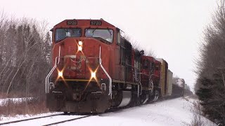 GP9RM! CN Train 406 West w/Nice Lashup at Allison, NB