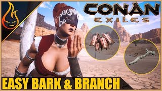Easy Branch And Bark Harvesting Conan Exiles 2018 Beginner Tips