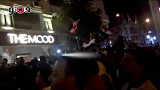 فرحة الجماهير بمقاهي مصر الجديدة بهدف صلاح