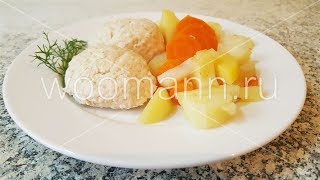 Куриные кнели с рисом на пару #.Диетические рецепты