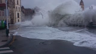 Gijón Olas gigantes arrasan costa cantábrica 2014