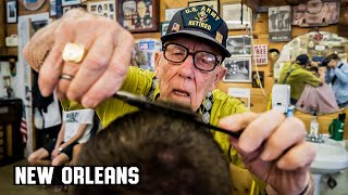 ? 94 Year Old World War Two Veteran "Bud" at The Family Barbershop New Orleans