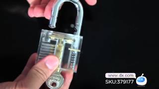 ZH-TMTZ-2 Stainless Steel Lock + Key + 9-Pick Training Tool Set -- DX.COM