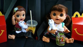 BABY ALIVE Gets McDonalds And Eats It In The Car!