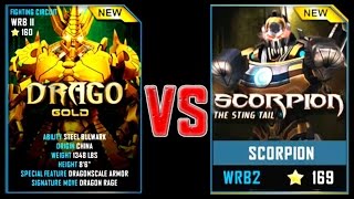 REAL STEEL WRB DRAGO GOLD VS SCORPION New Robots UPDATE (Живая Сталь)