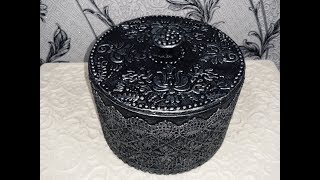 Шкатулка под серебро. Декор кружевом. Diy.