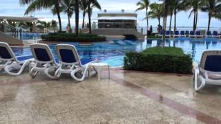 Girls loved the hammocks even tho it was chilly and wet @ RIU Caribe.
