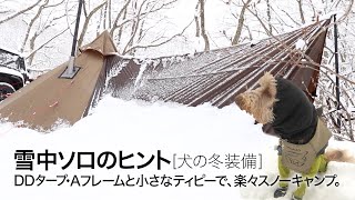 【DDタープ連結】快適雪中キャンプのヒントと方法♪犬連れキャンプの必需品