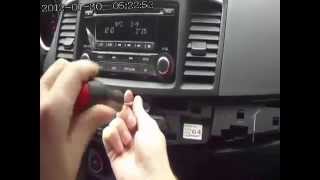 установка USB провода на Mitsubishi Lancer X