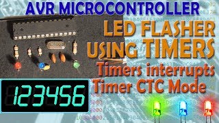 AVR Microcontroller. LED flasher using timers. Timers interrupts. Timer CTC Mode.